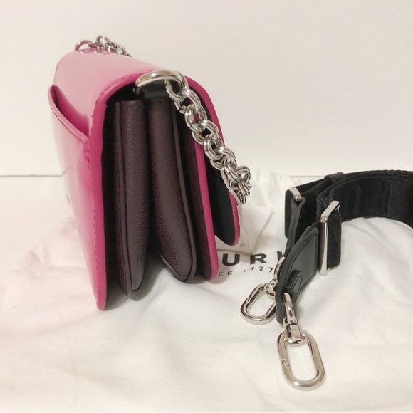 🌸New Furla Patent Leather Pink Shoulder Bag Handbag With Adjustable Strap - Picture 6 of 11